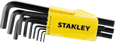 STANLEY Juego 9 nyckels hexagonales med mango med pålitlig funktion, 9 l, 9-pack