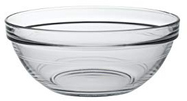 Duralex Glass Stackable Mixing Bowls/Prep Bowls Set of 6,Clear. 32¾ oz./ 6.75