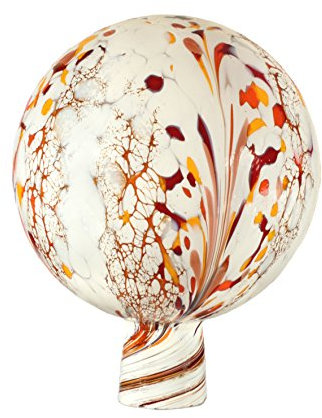 Thüringer Weihancht Rosenkugel Gartenkugel aus Glas | 15 cm für außen | weiß