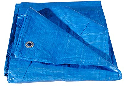VERDELOOK Telo occhiellato Multiuso in polietilene 4x5 m, Blu, per Copertura e stoccaggio Merce