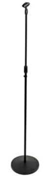 HQ-Power Support de microphone droit avec base ronde, réglable en hauteur, y compris un support de microphone