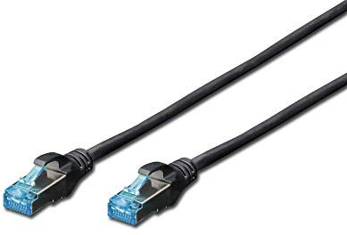 DIGITUS LAN Kabel Cat 5e - 2m - CCA Netzwerkkabel Mit RJ45 - SF/UTP Geschirmt - Kompatibel zu Cat6 und Cat5 - Schwarz
