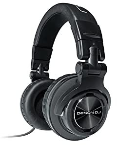 Denon DJ HP1100 - Auriculares circumaurales, con drivers de 53 mm para grabación en estudio, monitorización y mezcla, adaptador de 1/4 y bolsa