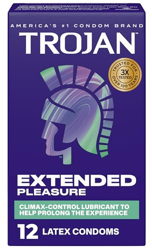 TROJAN Extended Pleasure Condoms, TROJAN Condoms, 12 Count