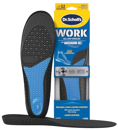 Las plantillas de trabajo de confort y energía del Dr. Scholl's 11017570110 para hombres, 1 par, tamaño 8-14
