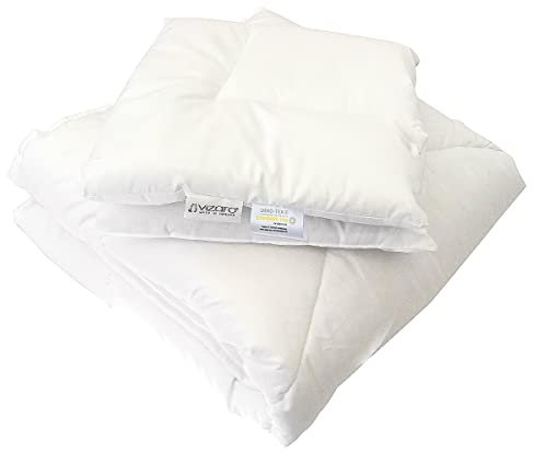 Vizaro - Steppdecke - Bettdecke + Kissen 300gr - KINDERWIEGE 60X120cm - 100% Reine Baumwolle - Winter- Öko-Tex 100 Zertifiziert - Antiallergisch - Messungen 90x120cm,30x60cm - Made in EU