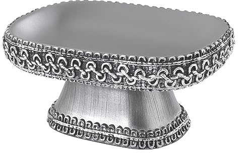 Avanti Linens Braided Medallion Silver and Grey Resin Soap Dish