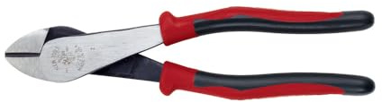 Klein Tools J228-8 Pliers, Made in USA, Diagonal Cutting Pliers with Dual-Material Journeyman Handles, Short Jaws and Beveled Cutting Edges, 8-Inch