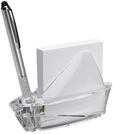 Notizblockhalter + Notizzetteln Segelschiff Acryl transparent Briefbeschwerer