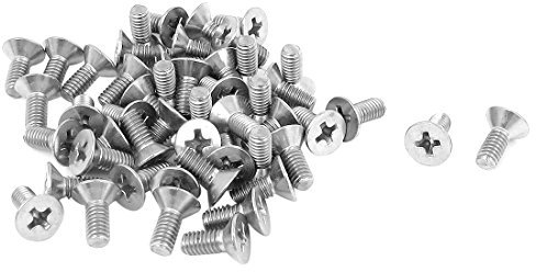 Uxcell a15101300ux0201 - Viti a testa piatta, M4 x 10 mm, confezione da 50 pezzi