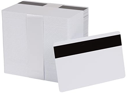 Pack of 100 White CR80 PVC Cards with HiCo Magnetic Stripe | 30 mil by easyIDea - Not Encoded
