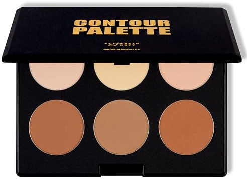 Elizabeth Mott Bronzer Contour Palette with Highlighting Powder – 6 Blendable Shades for Natural Glow – Long-Lasting, Lightweight, Cruelty-Free & Paraben-Free Makeup Contouring Kit for All Skin Tones