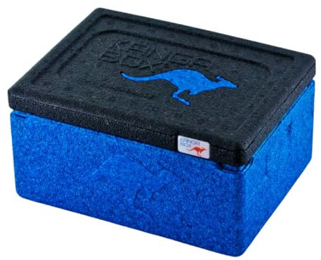 KÄNGABOX® Mini Thermobox kalt & warm 1,5L Blau – Ideal als Lunchbox oder Brotdose - Ultraleicht & perfekt schließender Deckel – Stoß- & Kratzfeste Oberfläche – Spülmaschinenfest