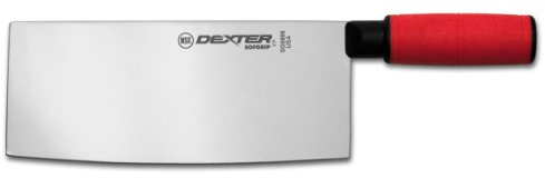 Dexter-Russell 8 x 3¼ Chinese Chef's Knife | SG5888 | High-Carbon Steel Blade | Ergonomic Red SOFGRIP Handle | Stain-Resistant, Slip-Resistant | Professional Quality | Made in USA