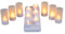 LED-Highlights 12er Set Deko Kerzen Led Teelichter gelb flackernd mit Windglas kabellos Akku aufladbar mit Ladestation Stimmungslicht