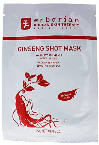 Erborian - Ginseng Mascarilla de Tela Efecto Alisante - Cuidado Facial Hidratante y Revitalizante - Cosmético Coreano con Extracto de Ginseng - Piel Suave y Radiante - 15g