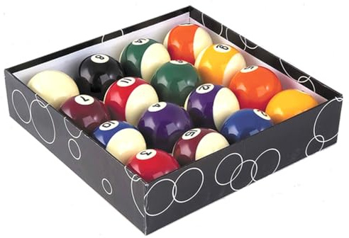 OAH Biglie Biliardo Pool. Set bilie 15 Palle numerate e Una Bianca Battente mm 57,2 Scatola 12 gessi pioneer