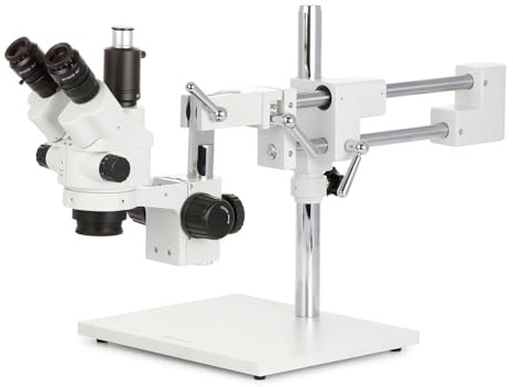 AmScope - 3.5X-45X Simul-Focal Stereo Lockable Zoom Microscope on Dual Arm Boom Stand - SM-4NTPX