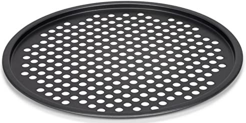 patisse 02897 Plaque à Pizza Perforée Acier Revêtu 31 cm, Noir