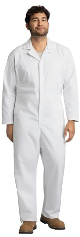 Red Kap mens Twill Action Back Work Utility Coveralls, White, 48 US
