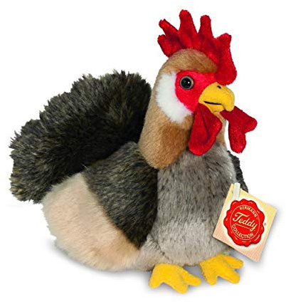 Teddy Hermann 94146 Gallo 17 cm, Peluche con Contenido Reciclado Ideal (Material de Relleno)
