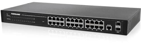 Intellinet 24-Port Network Switch, 24-Port (RJ45), Rackmount, Gigabit, 4 SFP, Ethernet Web-Smart, 10/100/1000 Mbit/(with UK Power Cord)