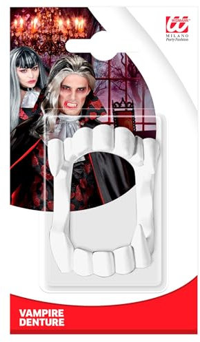 W WIDMANN MILANO Party Fashion 8402D - Vampirgebiss, für Erwachsene, Zähne, Beißzähne, Dracula, Blutsauger, Mottoparty, Karneval, Halloween
