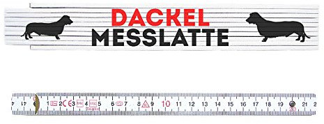 ZOLLSTOCK Metermaß DACKEL MESSLATTE Hunde Maßstab witzige Geschenkidee