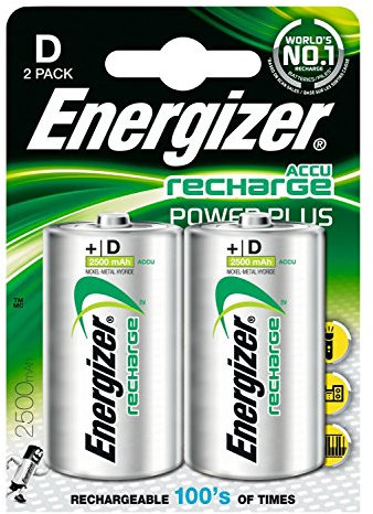 Energizer – Lote de 12 juegos de 2 pilas recargables HR20 Power Plus D 2500 mAh