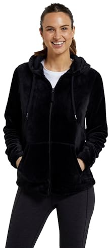 Mountain Warehouse Polaire à Capuche Femmes Snaggle - Douce, Chaude et Isolée, Nombreuses Poches, Légère avec Capuche Ajustable - Idéale pour l'hiver Noir 34