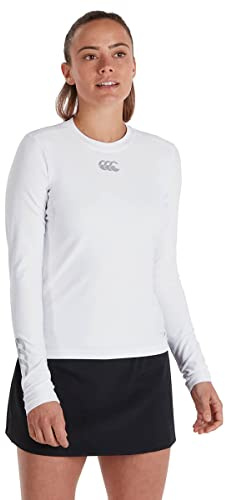 Canterbury Women's Thermoreg Long Sleeve Top | Compression Shirt | Base Layer Top with Heat Retention & Thermal Regulation, White, L