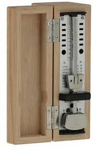 Wittner Métronome Taktell Super-Mini Série 880.2 - Boîtier en bois massif - Sans cloche - Chêne mat - Mécanique à remonter - Pas de piles nécessaires - Fabriqué en Allemagne