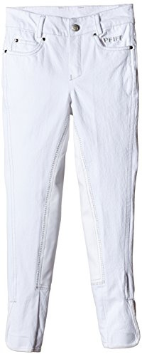 PFIFF Pantalon d'équitation pour Enfant Julie 13 Ans Blanc - Weiß/Silberfarben