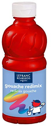 Lefranc Bourgeois - Gouache liquide Redimix pour enfants - Bouteille 250ml - Rouge primaire