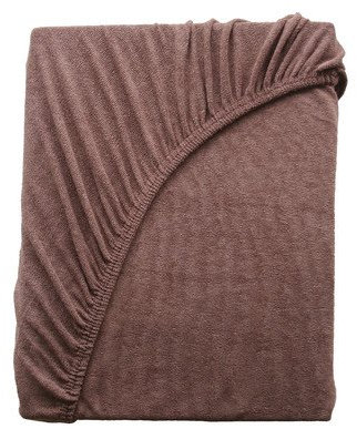 Kinzler C-10047/43 Mikrofaser Frottee Spannbetttuch Uni, 180x200 cm, dunkelbraun