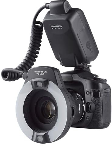 Yongnuo YN-14EX TTL Macro Ring Lite luz de flash para Canon EOS DSLR cámara con el adaptador de 4 anillas (52 mm/58 mm/67 mm/2 mm.) – trabajo como MR-14EX