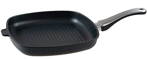 'Induktion Grillpfanne/Steakpfanne mit Stiel - 28x28x5 cm