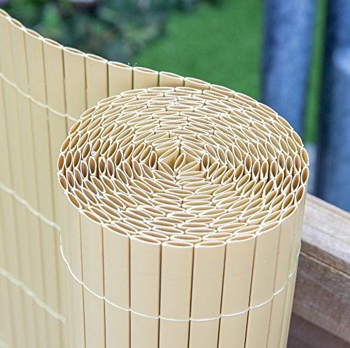 Papillon Artificial Bamboo Cane Plastic Garden Fence Screening Roll Privacy Border 4m x 2m (13ft 1in x 6ft 6in)
