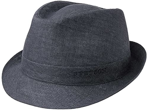 Stetson Geneva Trilby Linnehatt Damer/Herrar - Made in Italy tyghatt sommartrilby solhatt med foder Sommar Vår-sommar - 61 cm denim