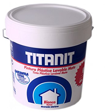 Titanlux - Titanit- Pintura plástica, Mate blanco, 15L (ref. 029190015)