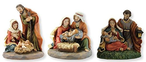 Unbekannt Krippenblock Heilige Familie 3tlg. Set Höhe 6cm