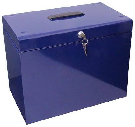 Ablagebox / Hängemappenbox (aus Metall, A4) blau