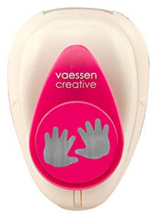 Vaessen Creative 21436-042 Motivstanzer, Small Stanzer Baby Hände, Ausstanzung 1,5 cm Weit, Metall, lila, 6.5 x 4.5 x 4.4 cm