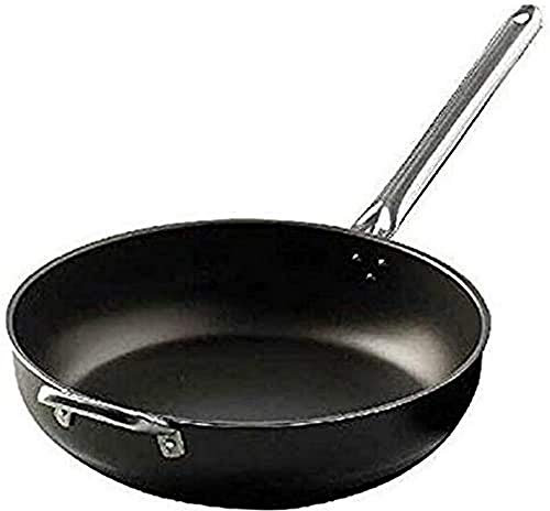 Zanetti Extra Large Padella con 1 Manico Lunga e 1 maniglia 38 cm Diametro, Nero