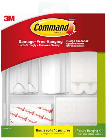 Command Picture Hanging Kit, Hang up to 15 Pictures, Including Picture Hanging Strips, Poster Strips & Picture Hangers for Home Decor, Damage-Free Hanging with Command Strips