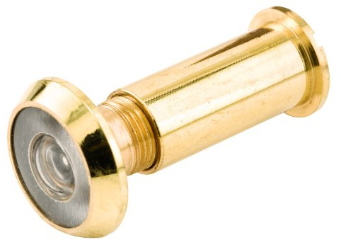 Prime-Line U 9893 Door Viewer, 1/2 In. x 180 Degree, Solid Brass Housing, Plastic Lens, Polished Brass Finish (Single Pack)