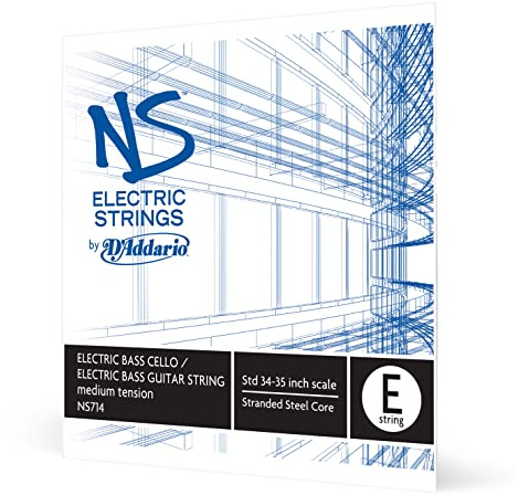 D'Addario NS Electric 4/4 Scale Medium Tension Single E String for Bass/Cello