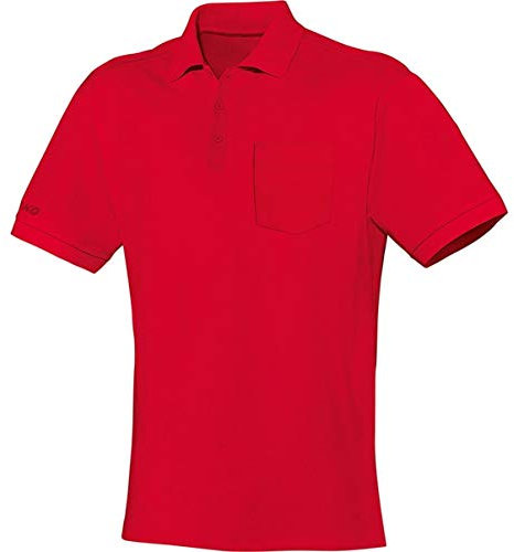JAKO Herren Polo Team mit Brusttasche, Rot, M, 6334