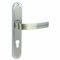 domino Türgriff 72 Drückergarnitur PZ - Profilzylinder Set Türklinke für Zimmertür, Bürotür, Kellertür & Innentür L-Form Türdrücker-Set aus Aluminium Chrom/Nickel DEKAN M6/M9