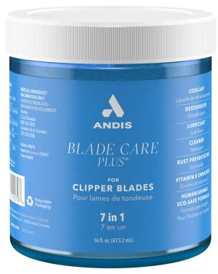Andis – Blade Care Plus Dip Jar - for Clippers, Trimmers & Blade Corrosion for Rust, Heat & Noise Prevention – Colorless & Odorless, Vitamin E enriched for Extend-A- Blade Life – 16.5oz Dip Jars